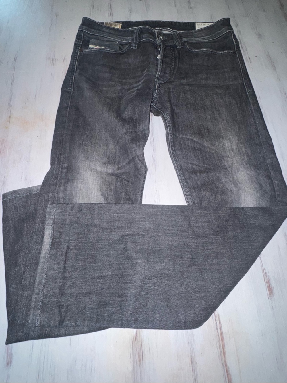 Diesel Viker 0884M Jeans Men29x32 (31x30) Gray Black Regular Straight Denim